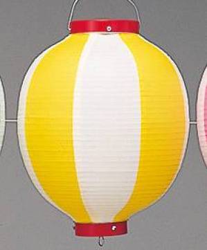 提灯 ビニール提灯（装飾用） 10号丸型（黄/白）